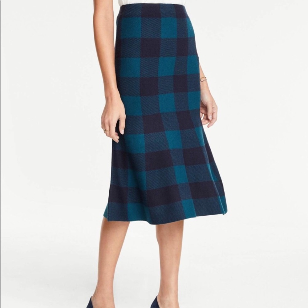 SALE! Ann Taylor plaid sweater skirt